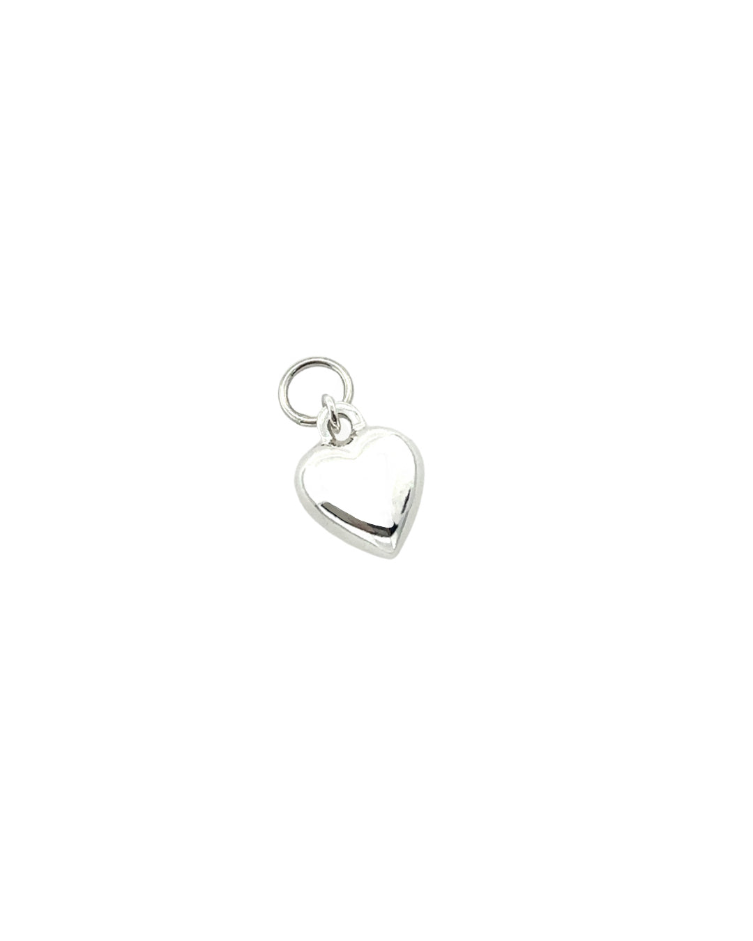 Sterling silver puffy heart earring charm for huggie hoops earrings. Made in Australia.