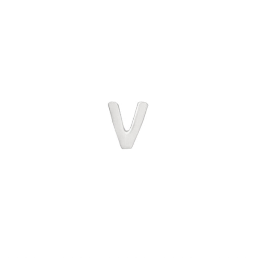 Silver Petite Letter V
