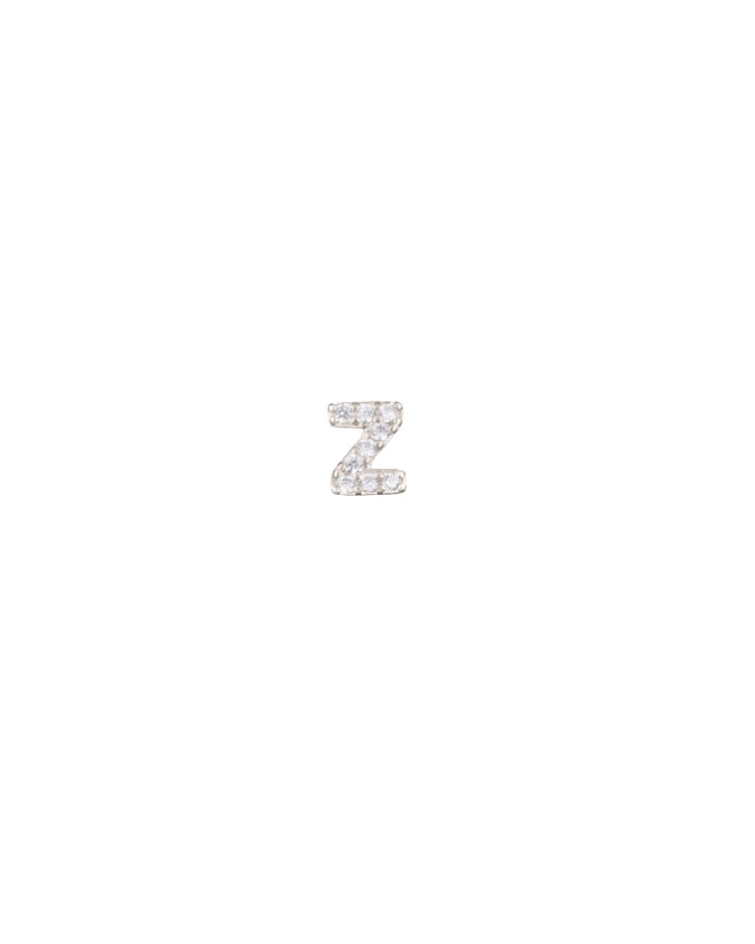 Silver Pavé Letter Z
