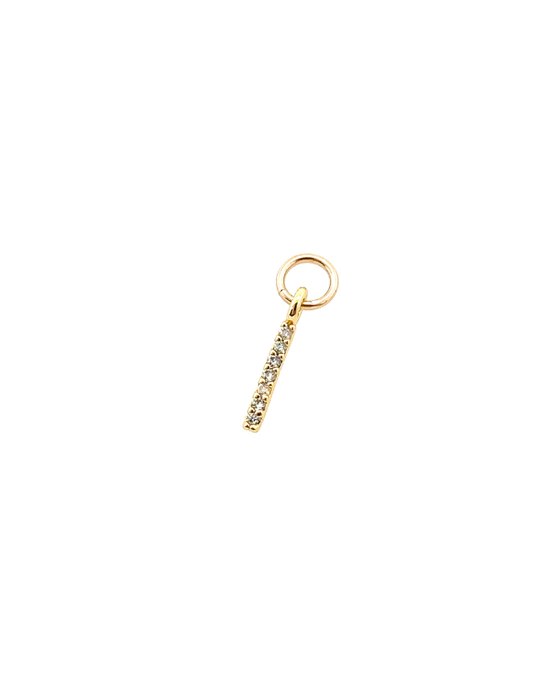 14k gold fill crystal bar earring charms for huggie hoops earrings. Made in Australia.
