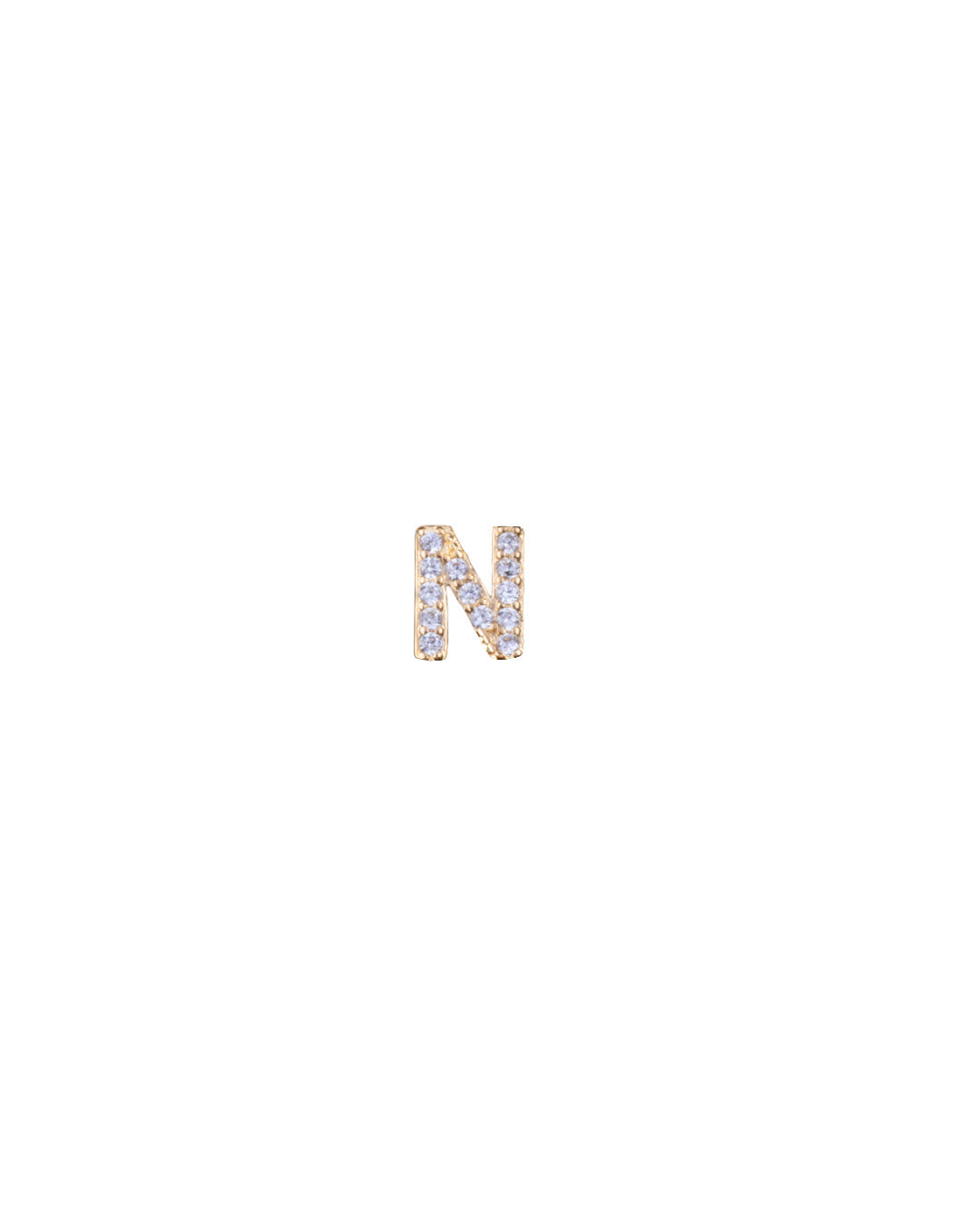 Gold Pavé Letter N