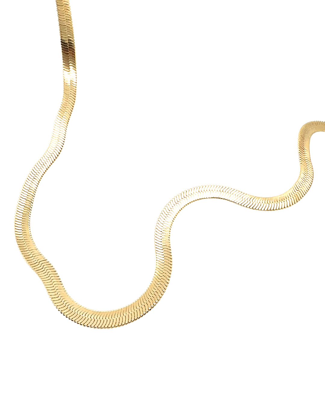 14k gold fill serpentine herringbone chain necklace choker