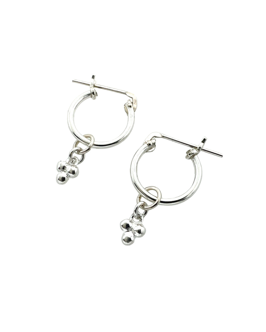 Sterling silver tri Trinity spheres Huggies hoops earrings Australia