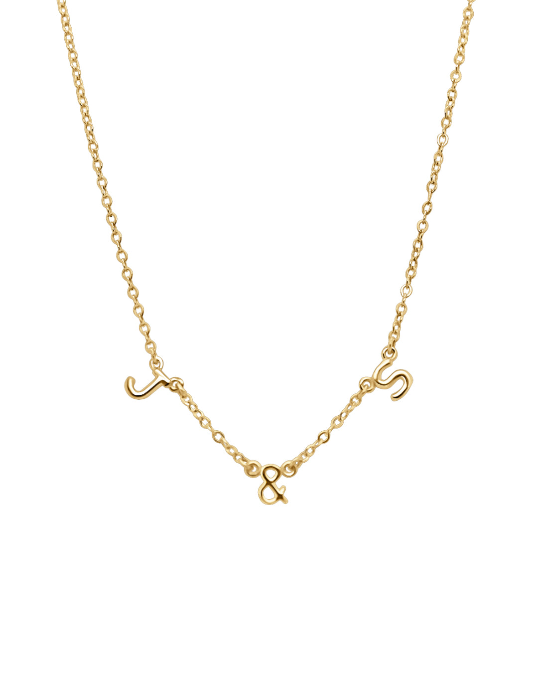 Gold You & Me Initial Necklace – Dainty 14K Gold Letter Necklace with Petite 5mm Initials. Perfect Personalized Gift for Couples, Best Friends, or Family. Minimalist Custom Jewelry.