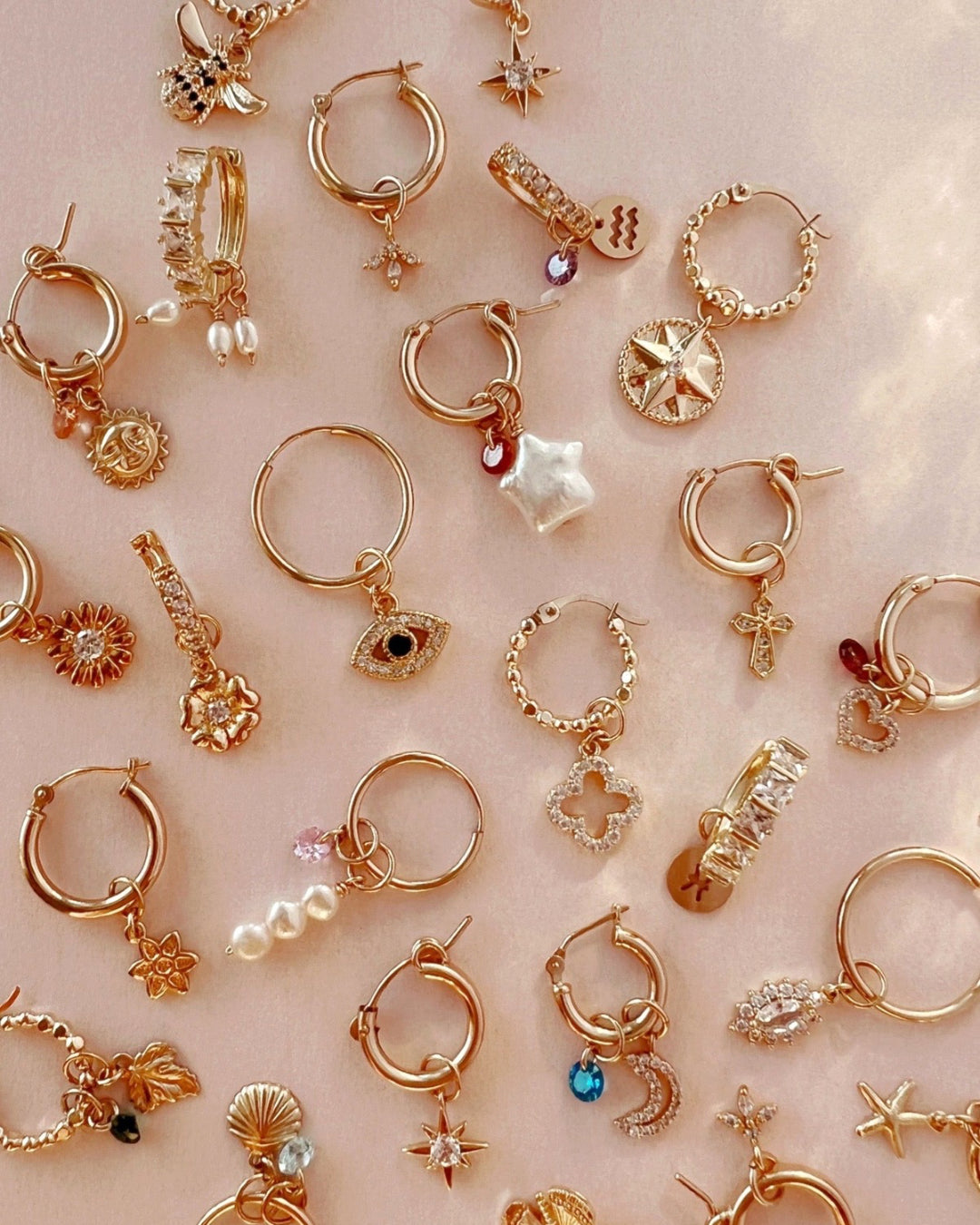 14k yellow gold fill freshwater pearl earring charm for huggie hoops earrings. Made in Australia.