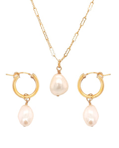 Presence Pearl Necklace and Earrings Set
