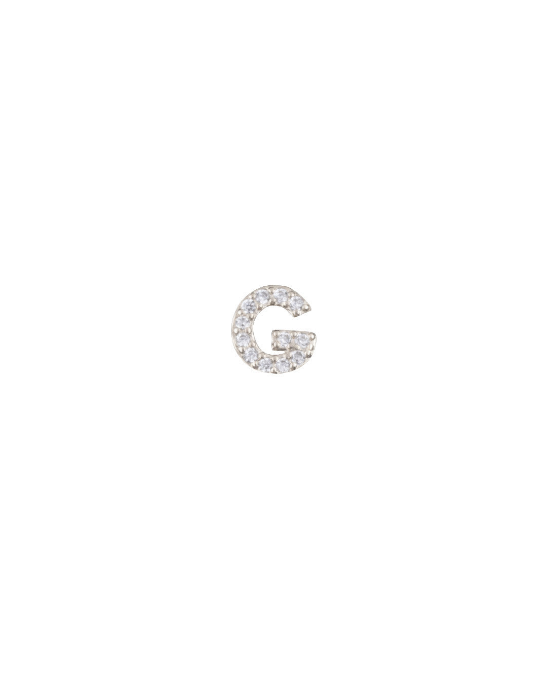 Silver Pavé Letter G