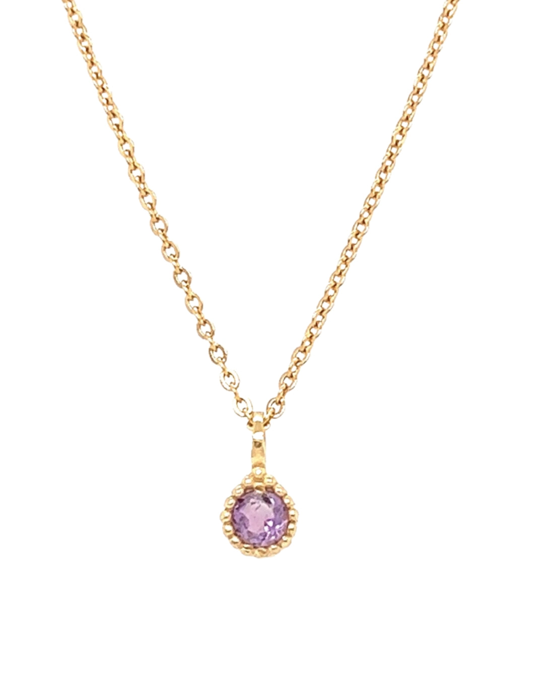 Gold July Alexandrite Birthstone Necklace
