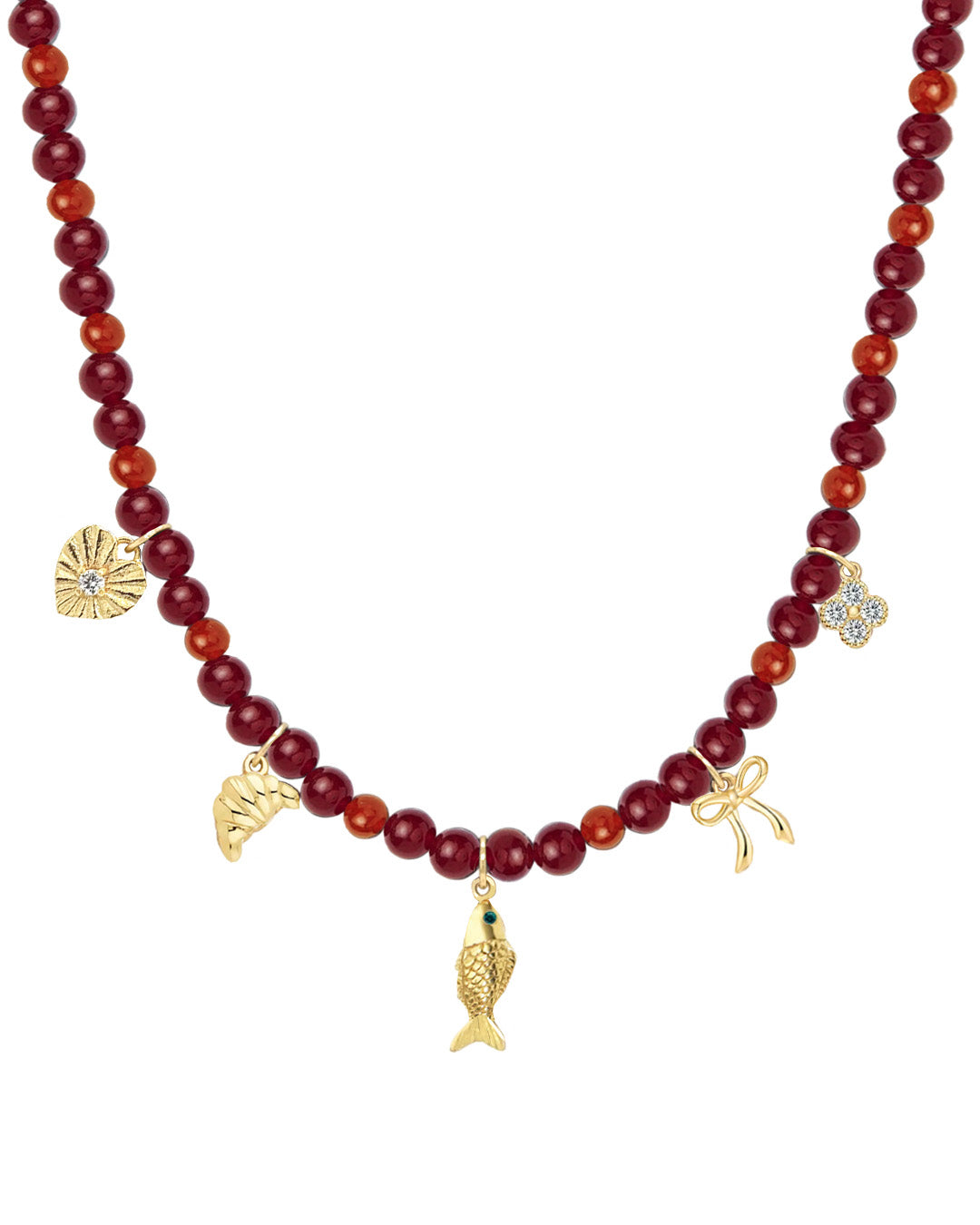 Garnet Charm Necklace