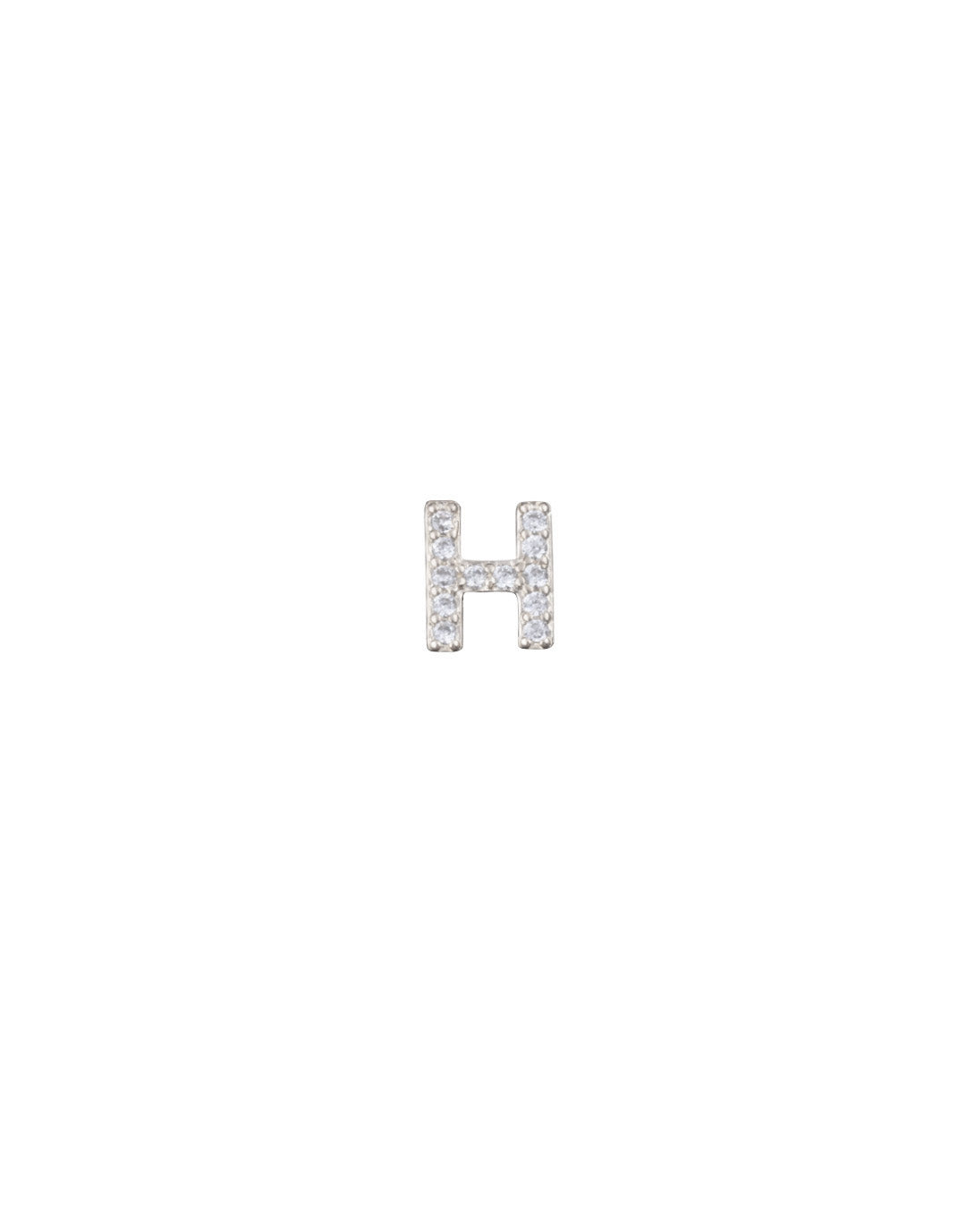 Silver Pavé Letter H