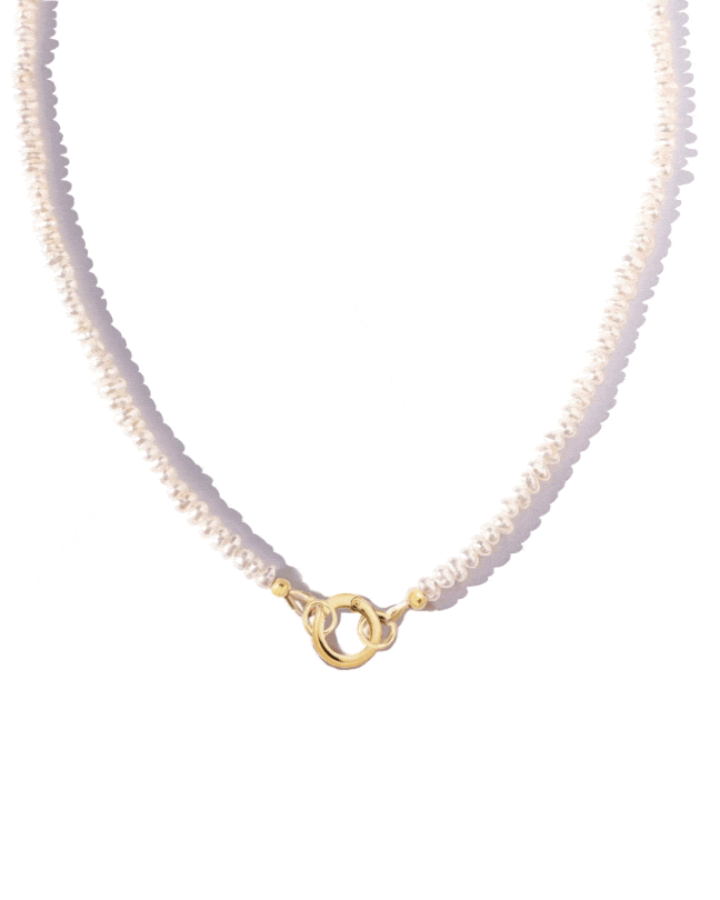 Mini Pearl Charm Holder Necklace