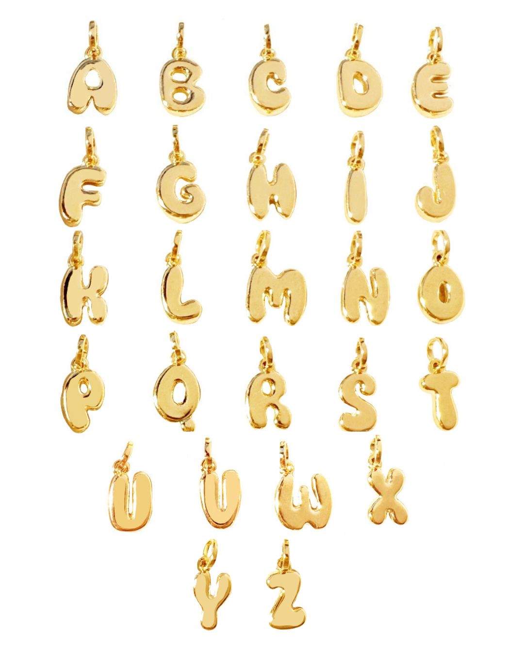 Gold Bubble Initial Pendant