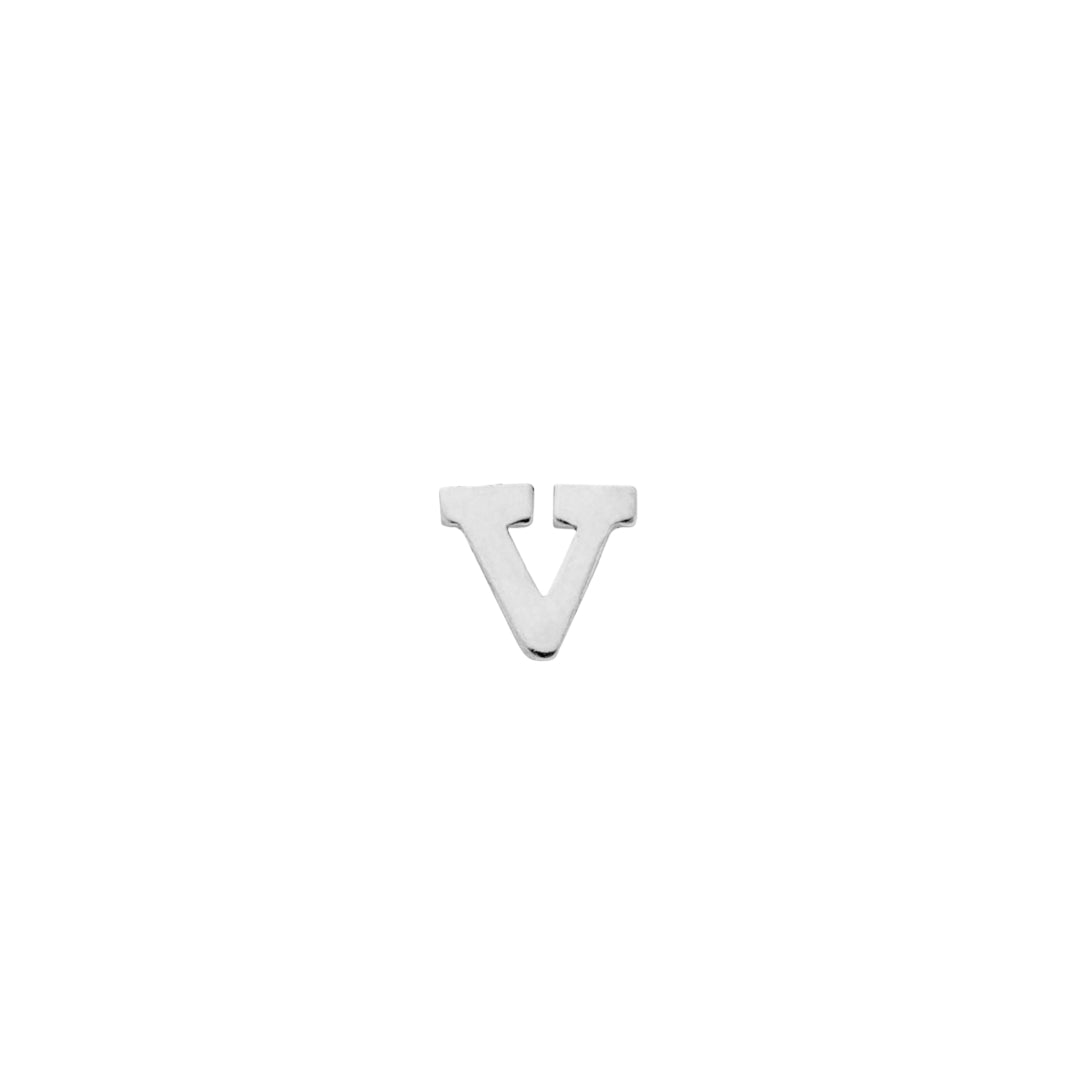 Classic Silver Letter V
