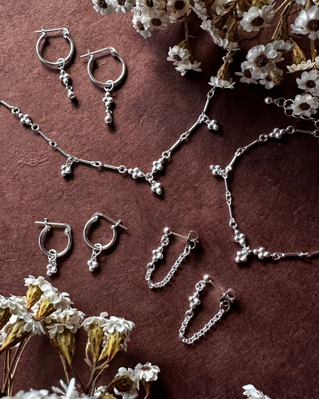 Sterling silver mini spheres trinity ball satellite bracelet