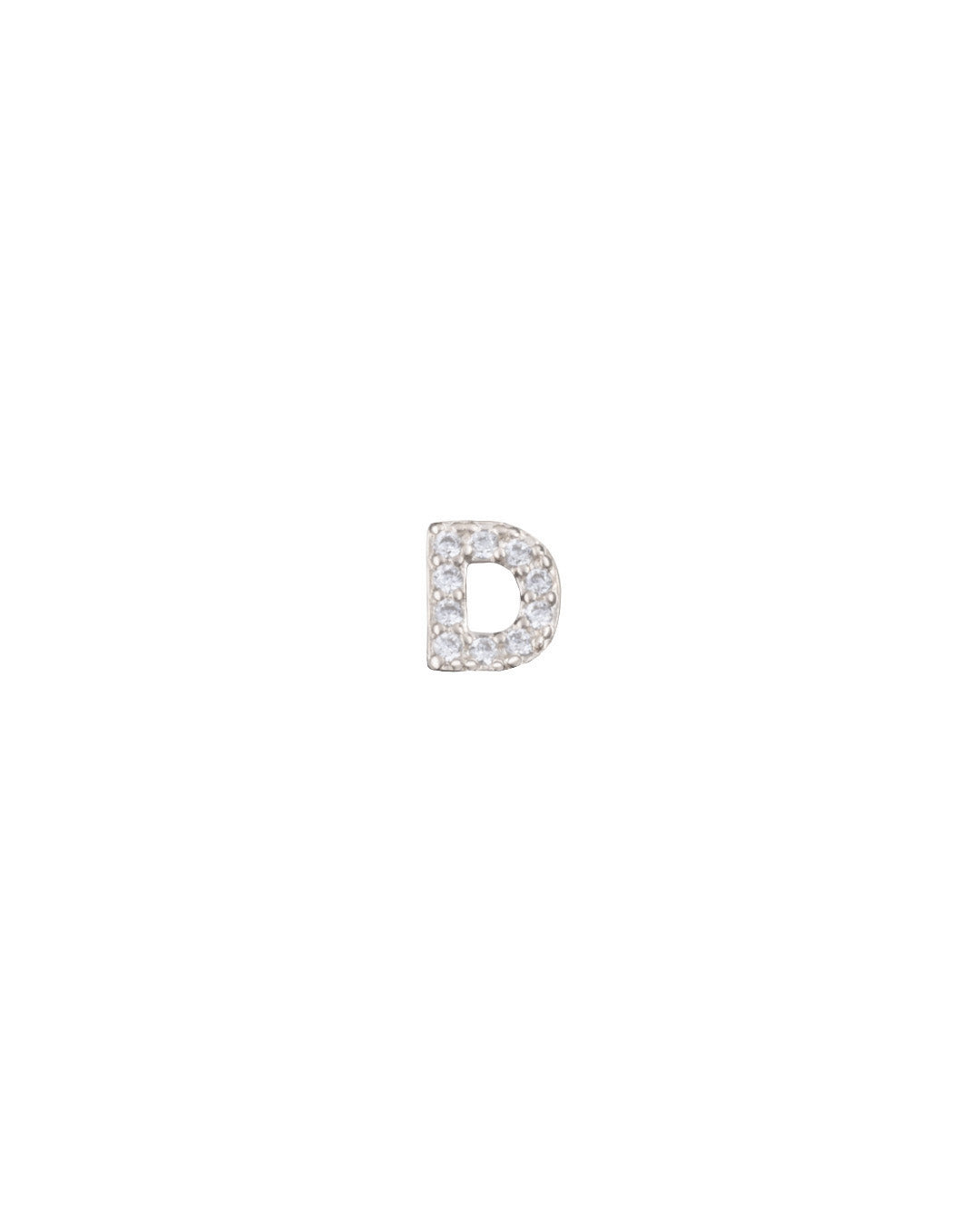 Silver Pavé Letter D
