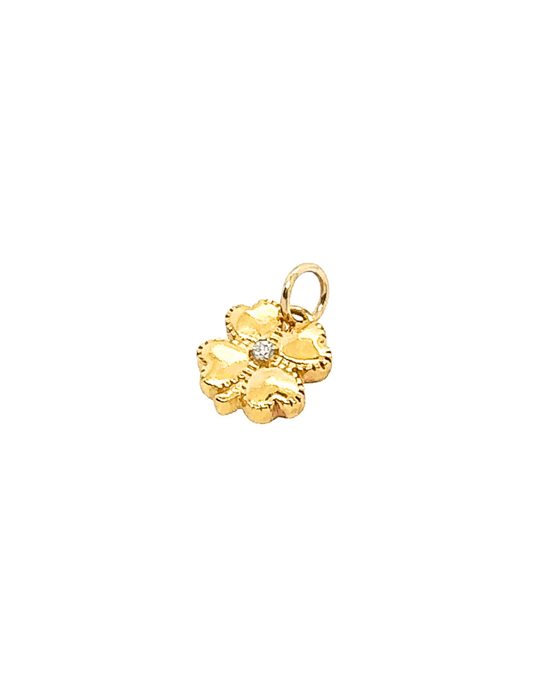 14k gold fill clover luck protection talisman necklace pendant charm