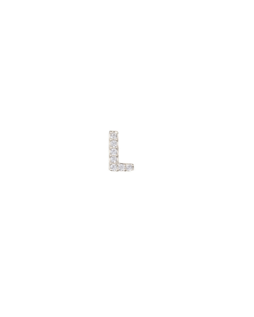 Silver Pavé Letter L