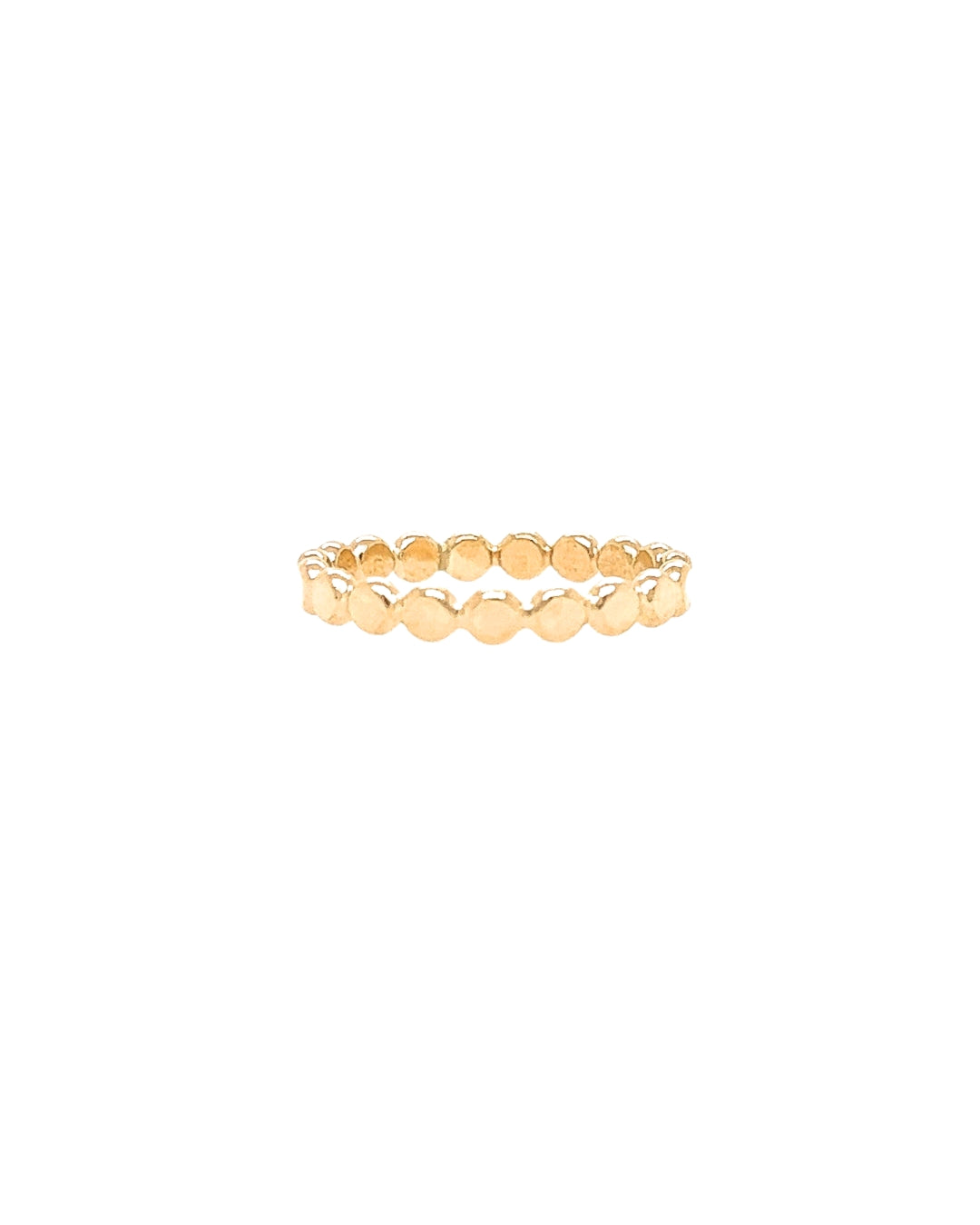 14k gold fill dot stacking ring.
