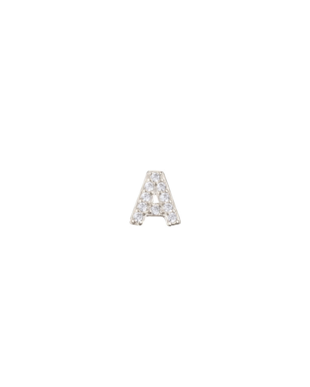 Silver Pavé Letter A