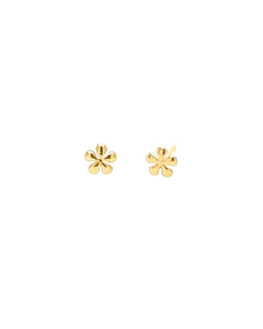 14k solid gold yellow flower stud earrings with butterfly backing 