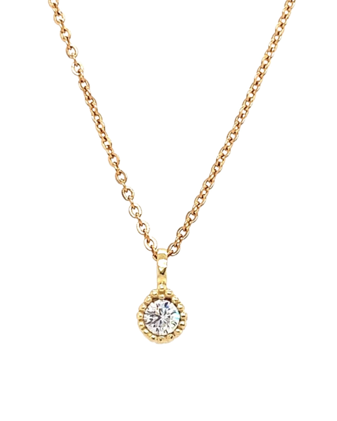 Gold April Diamond Birthstone Necklace Chain