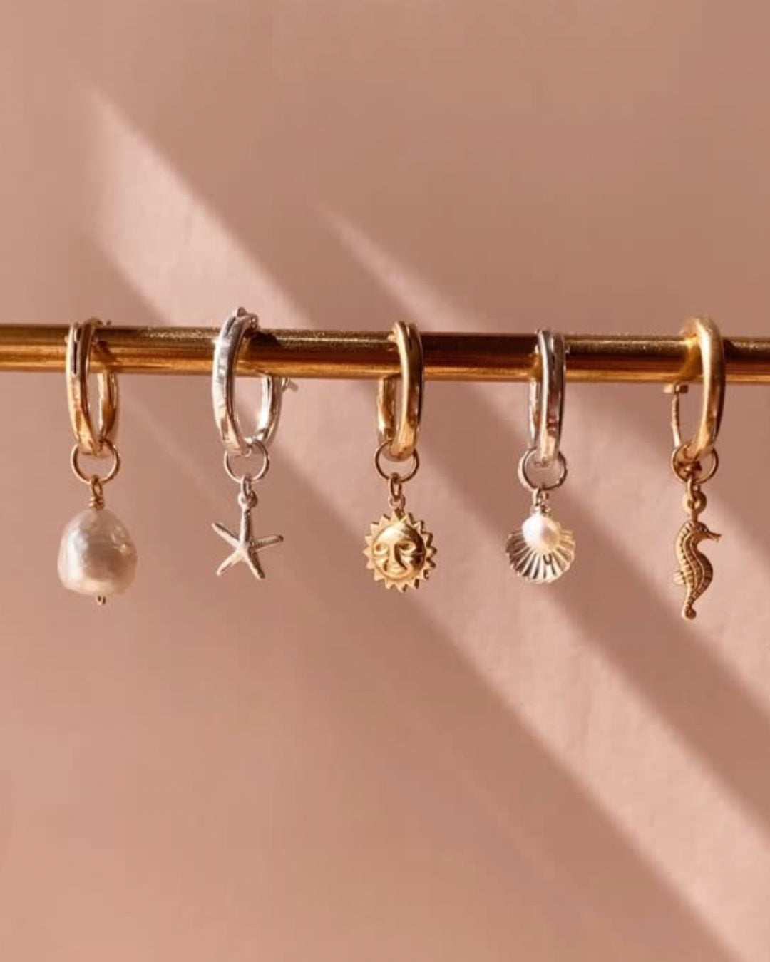 Sterling silver seashell earring charms for Huggie hoops earrings. Made in Australia.