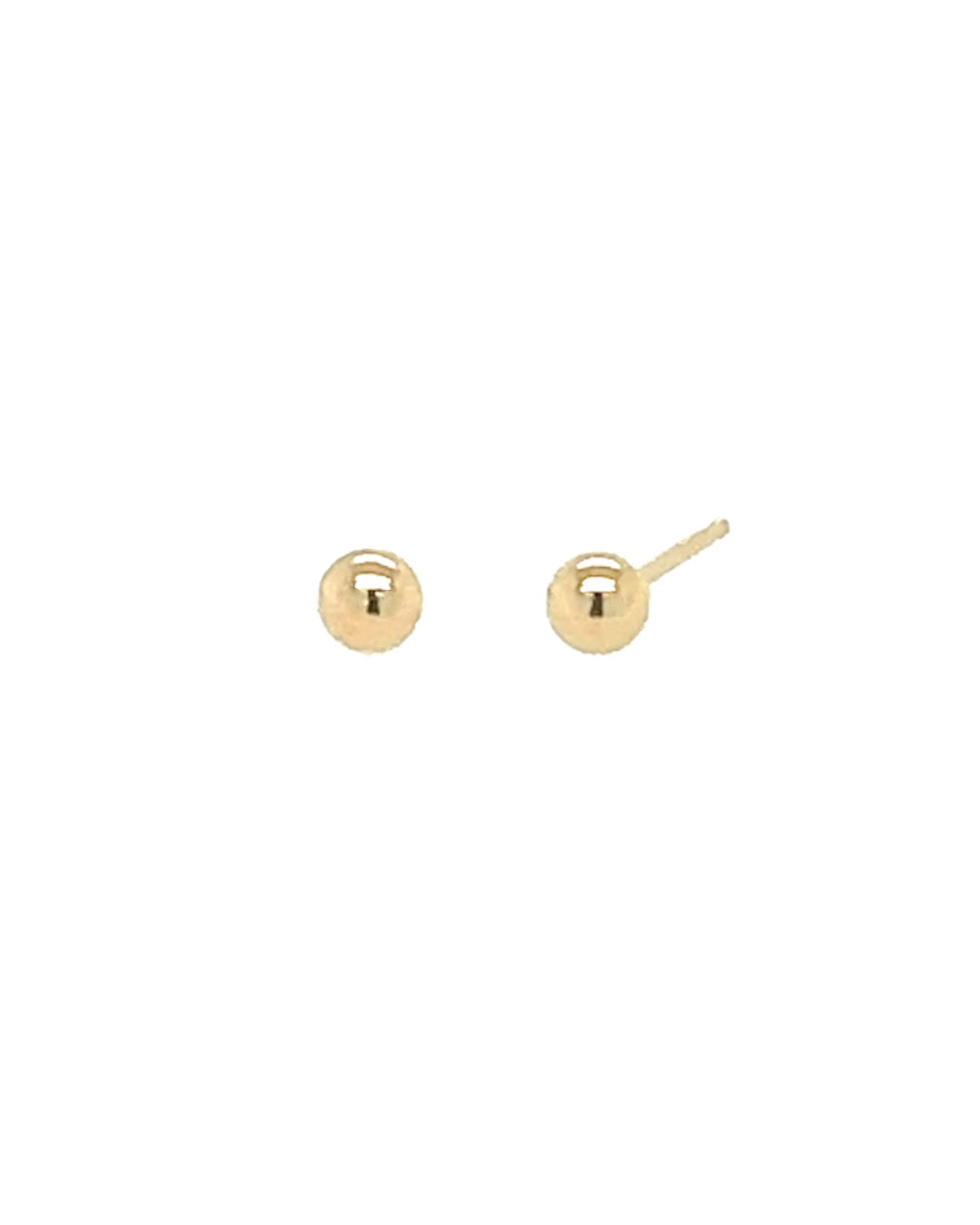 14k yellow solid gold ball dot stud earrings with butterfly backings 