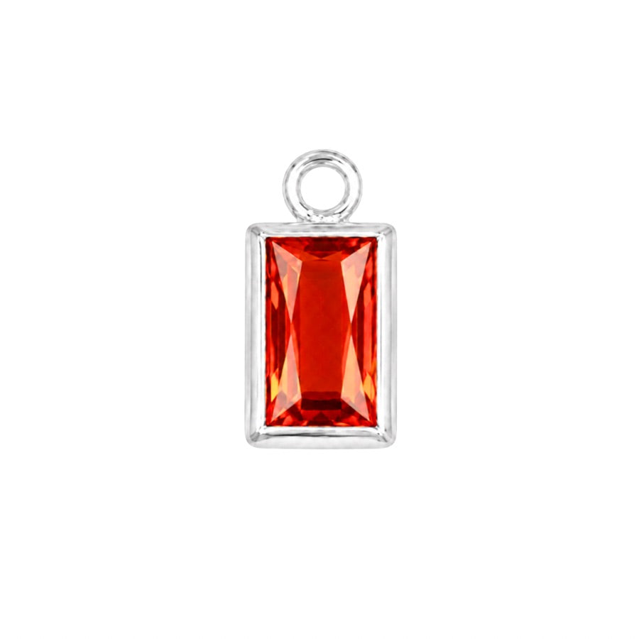Silver July Birthstone (Baguette)