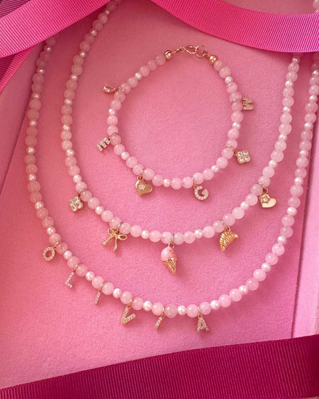 Rose Quartz Charm Necklace