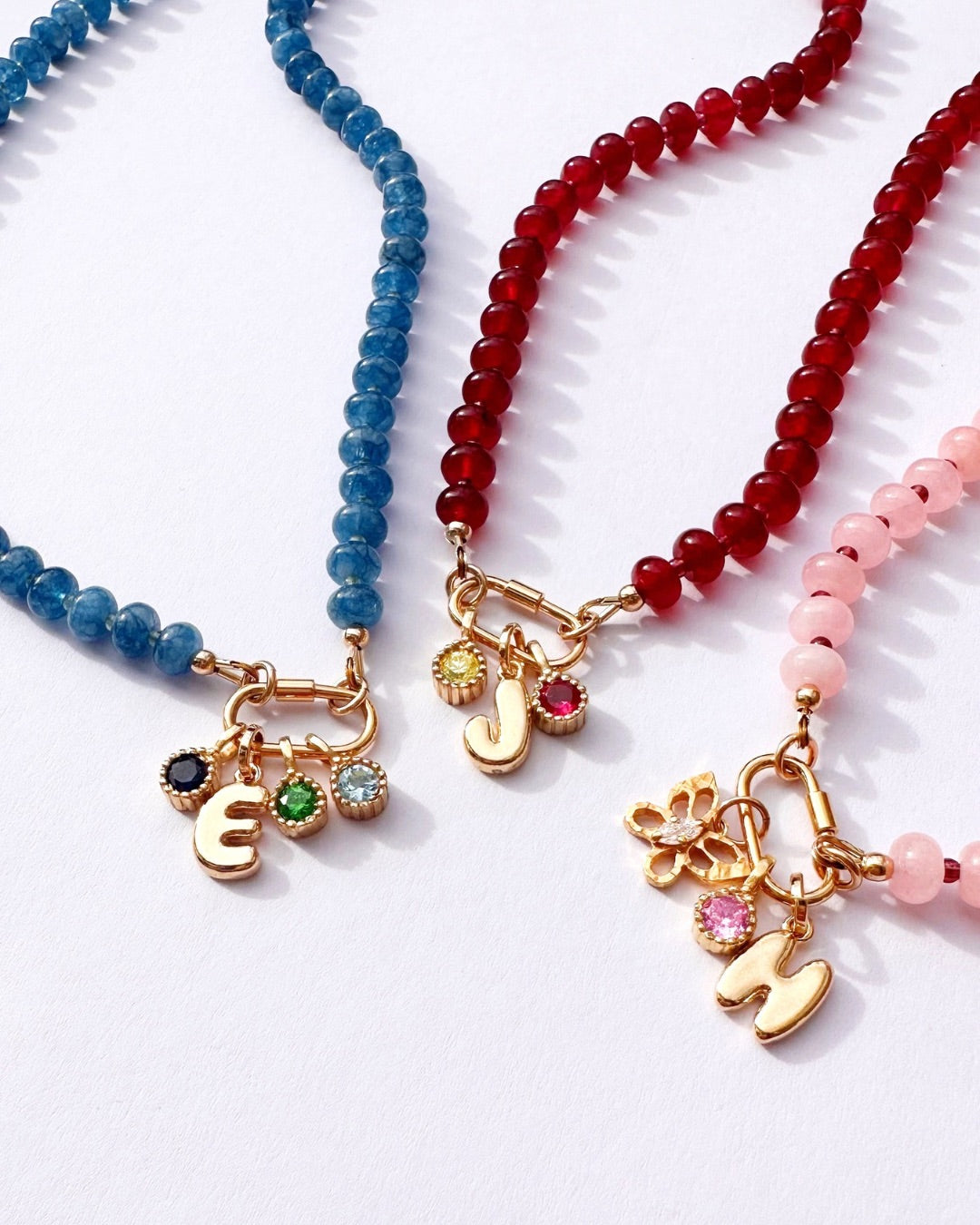 Pink Jade Charm Holder Necklace