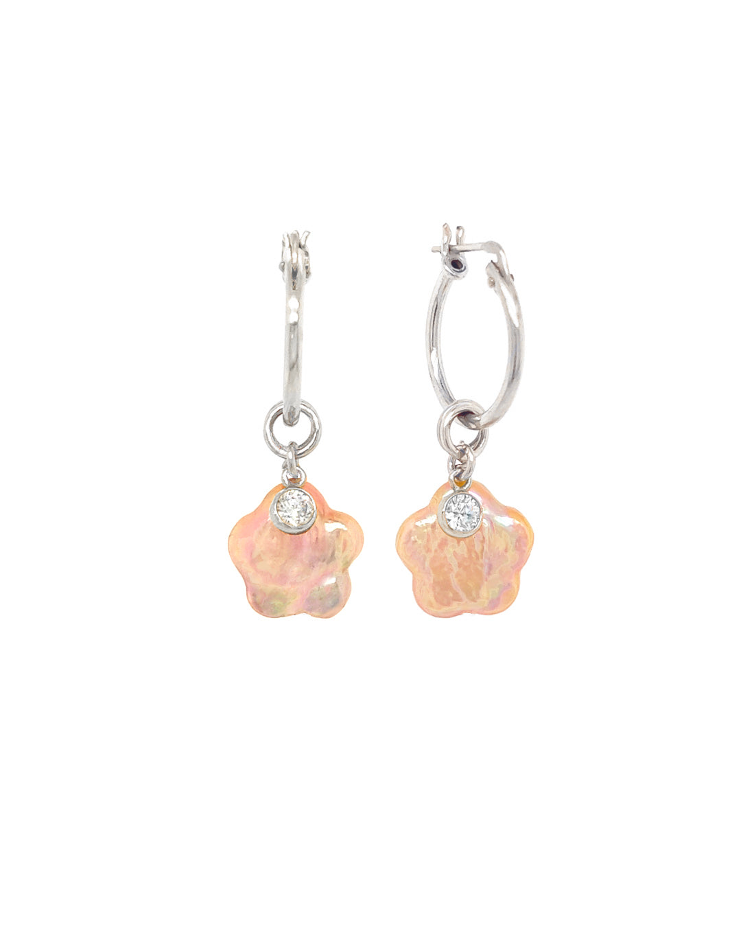 Silver Pearl Bloom Hoops