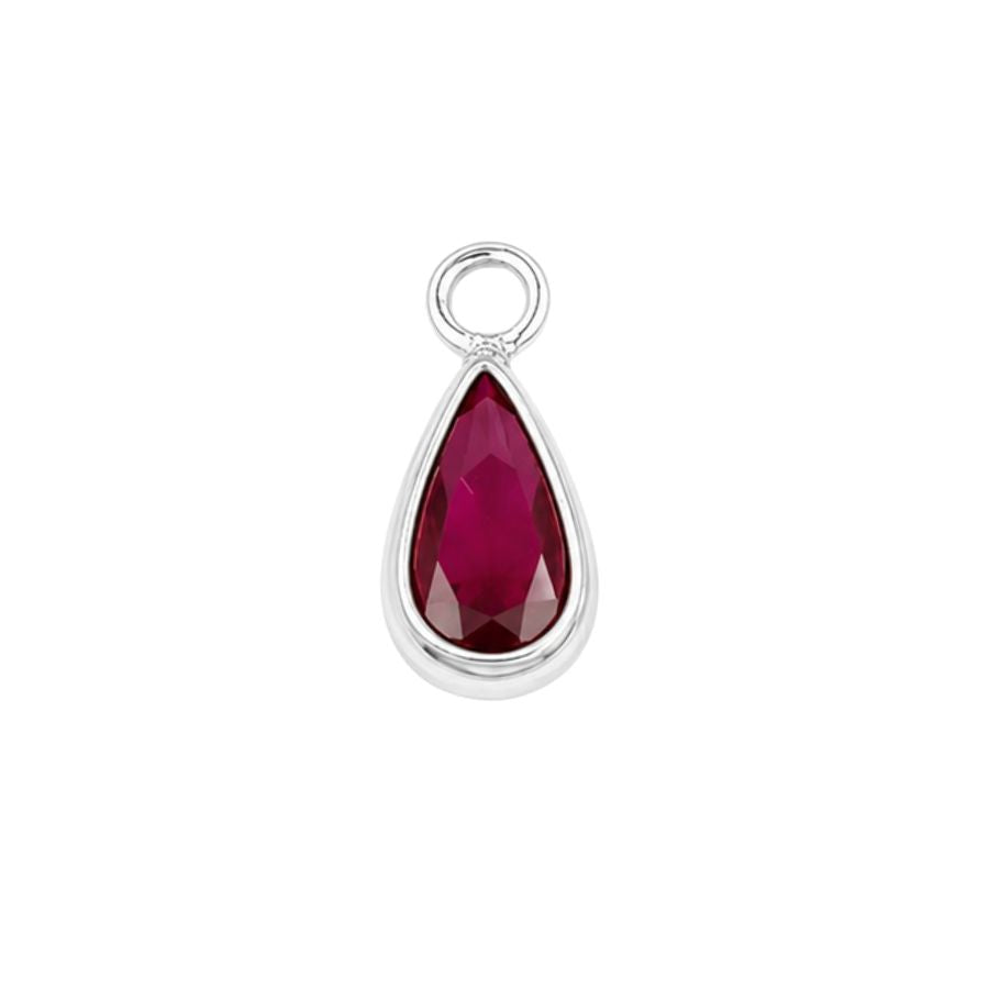 Silver July Birthstone (Teardrop)