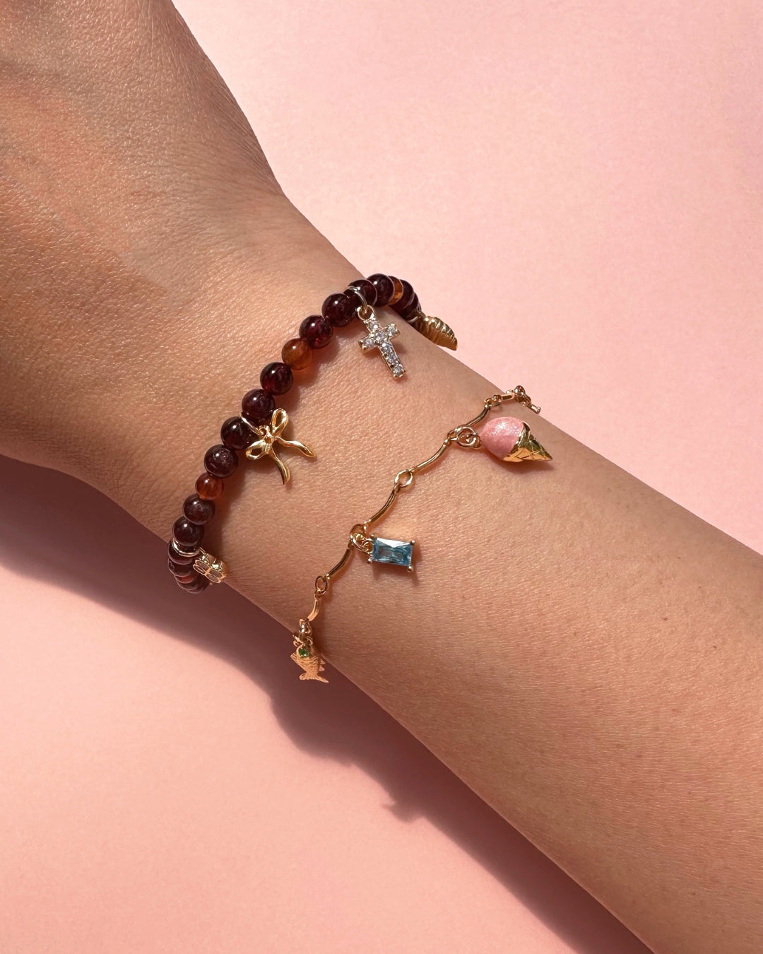 Garnet Charm Bracelet