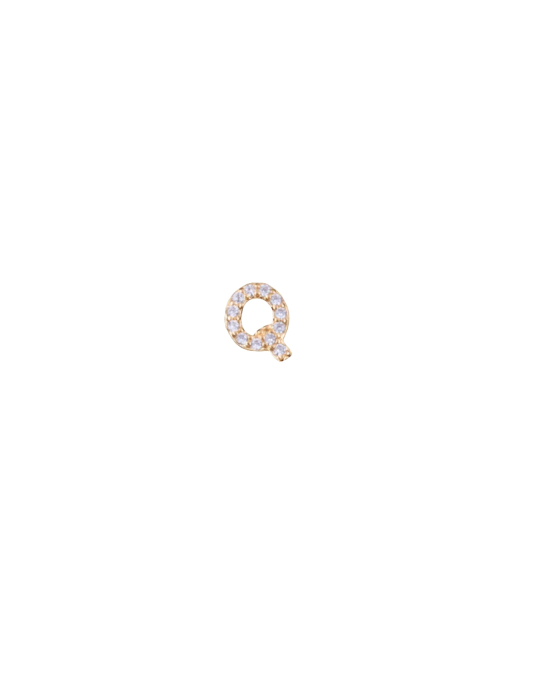 Gold Pavé Letter Q