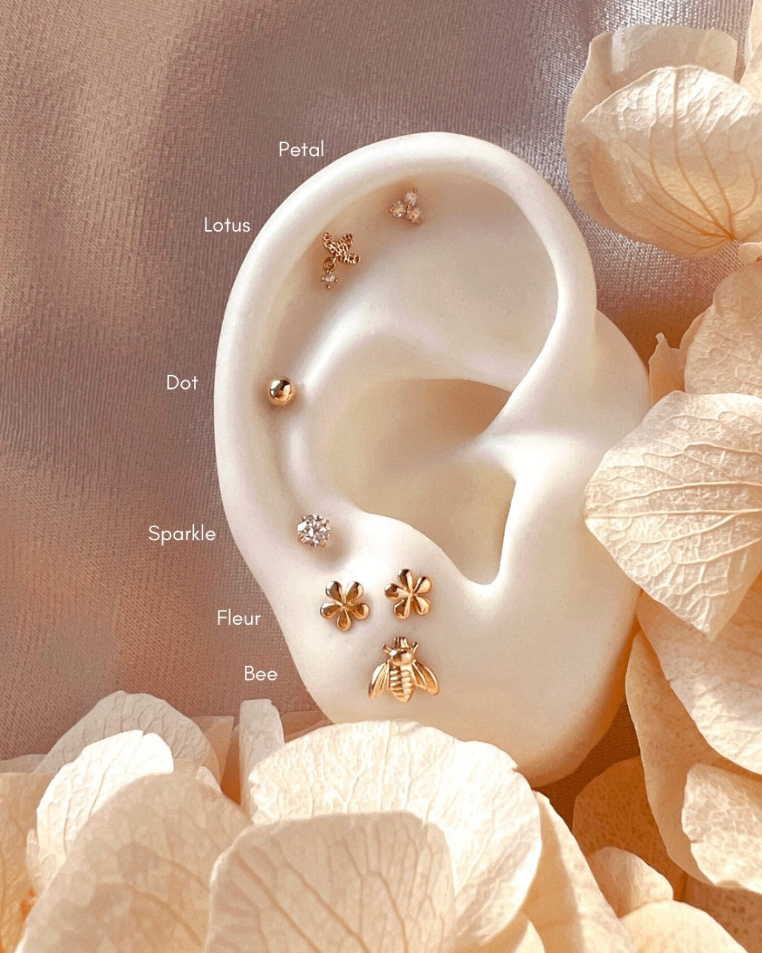 14k yellow solid gold trio trinity sphere stud earrings with butterfly backings