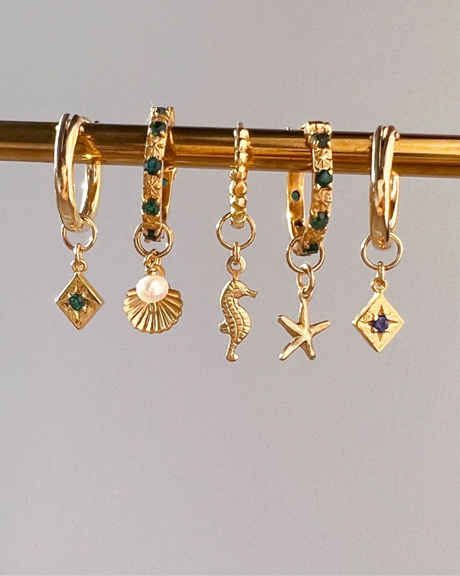 14k gold fill freshwater small mini pearl earring charms for huggie hoops earrings. Made in Australia.