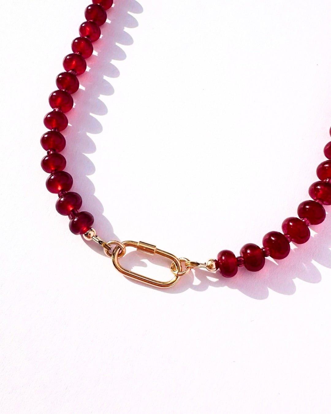 Rouge Jade Charm Holder Necklace