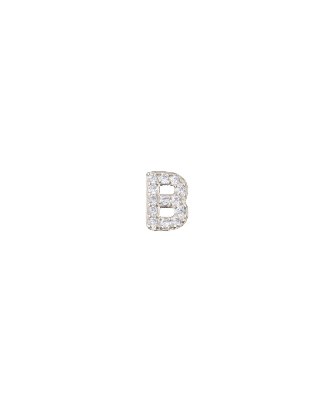 Silver Pavé Letter B