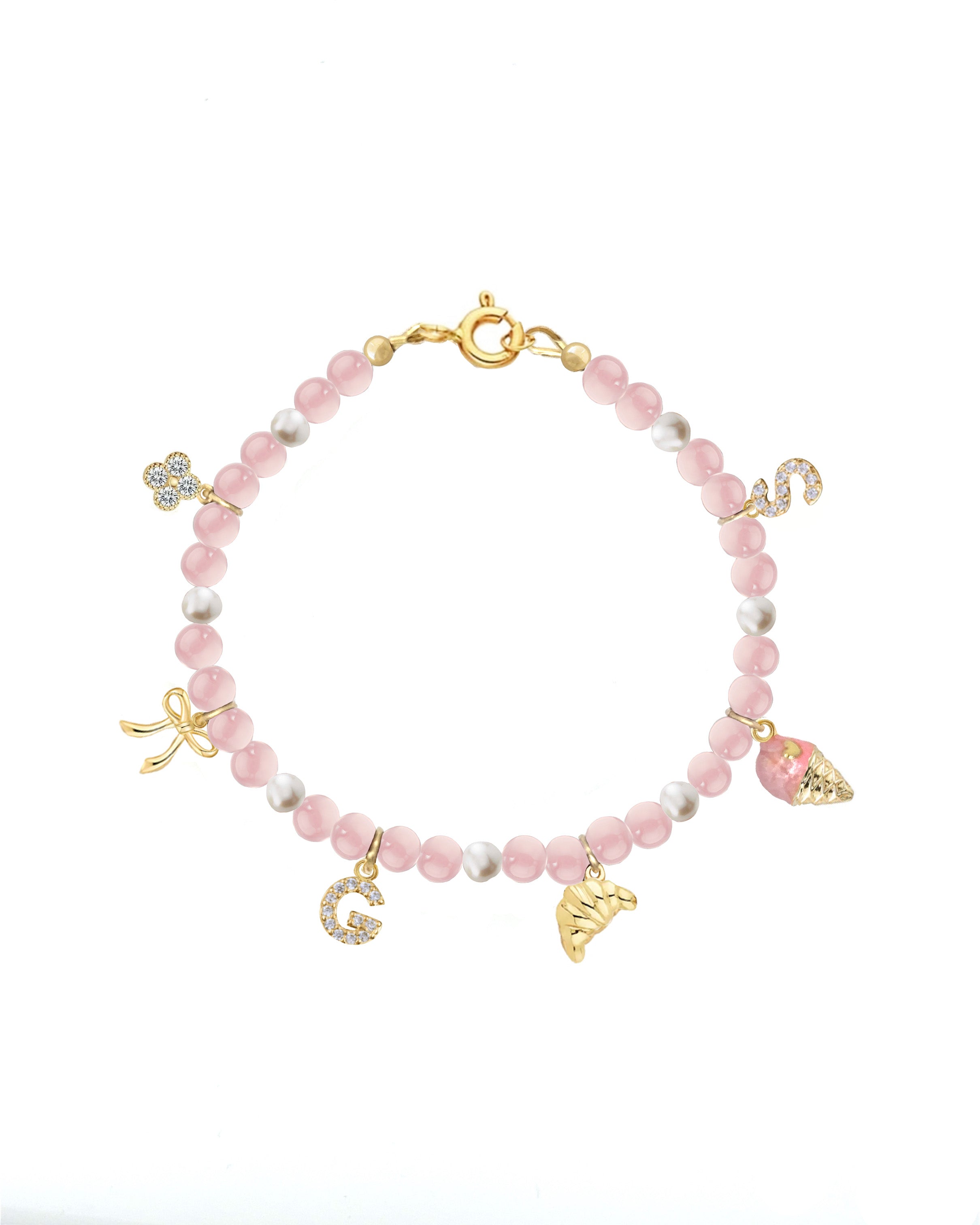 Rose Quartz Charm Bracelet