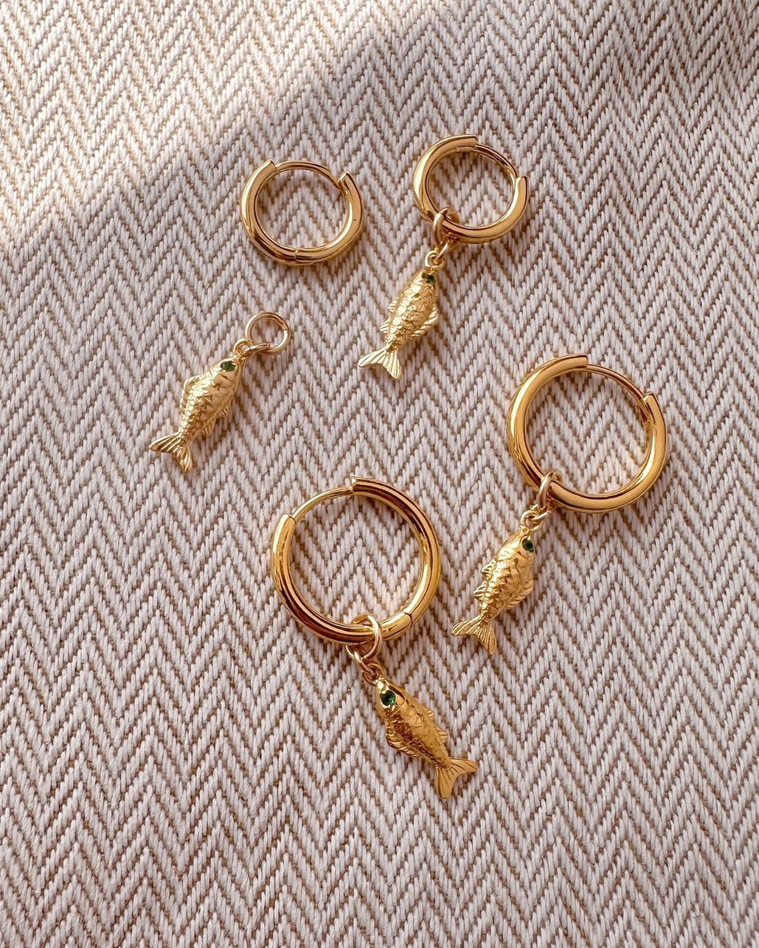 Sardine Charm Hoops