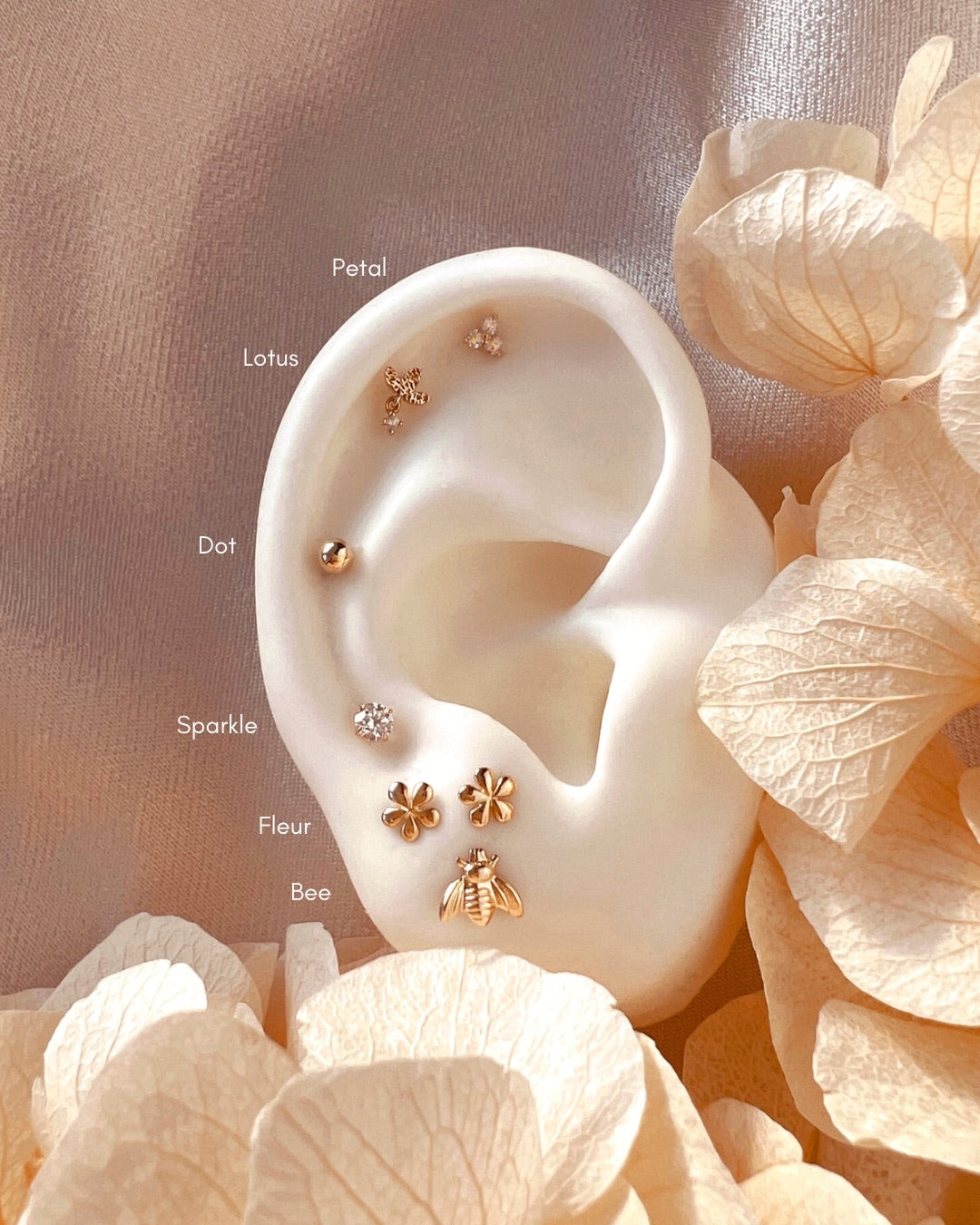 Solid Gold Bee Studs