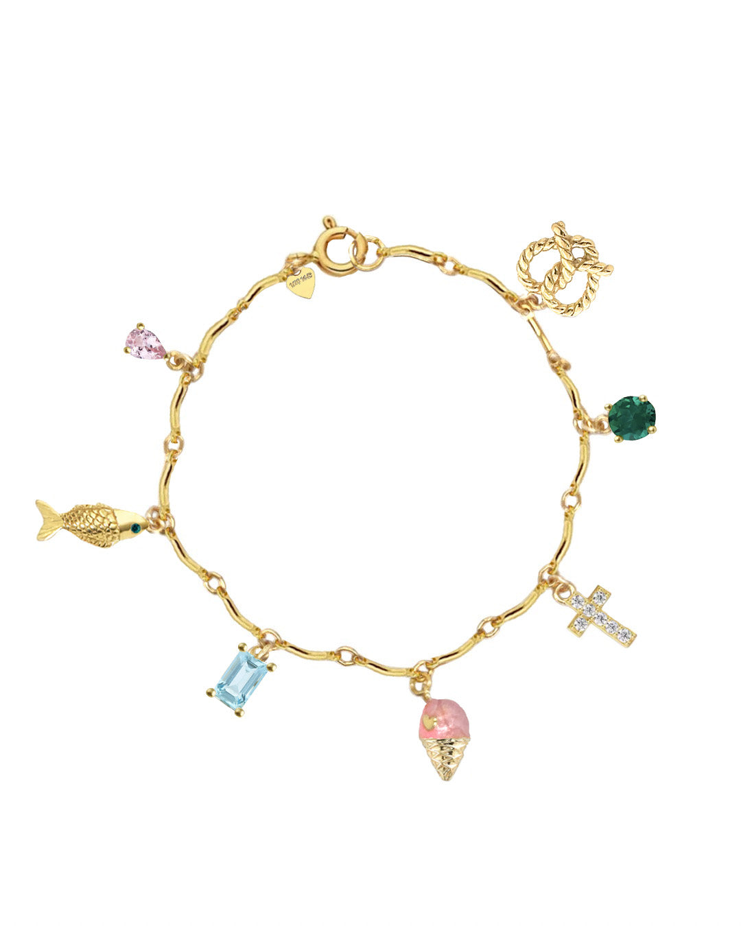 Curve Bar Charm Bracelet