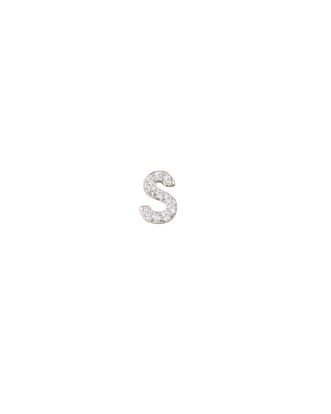 Silver Pavé Letter S