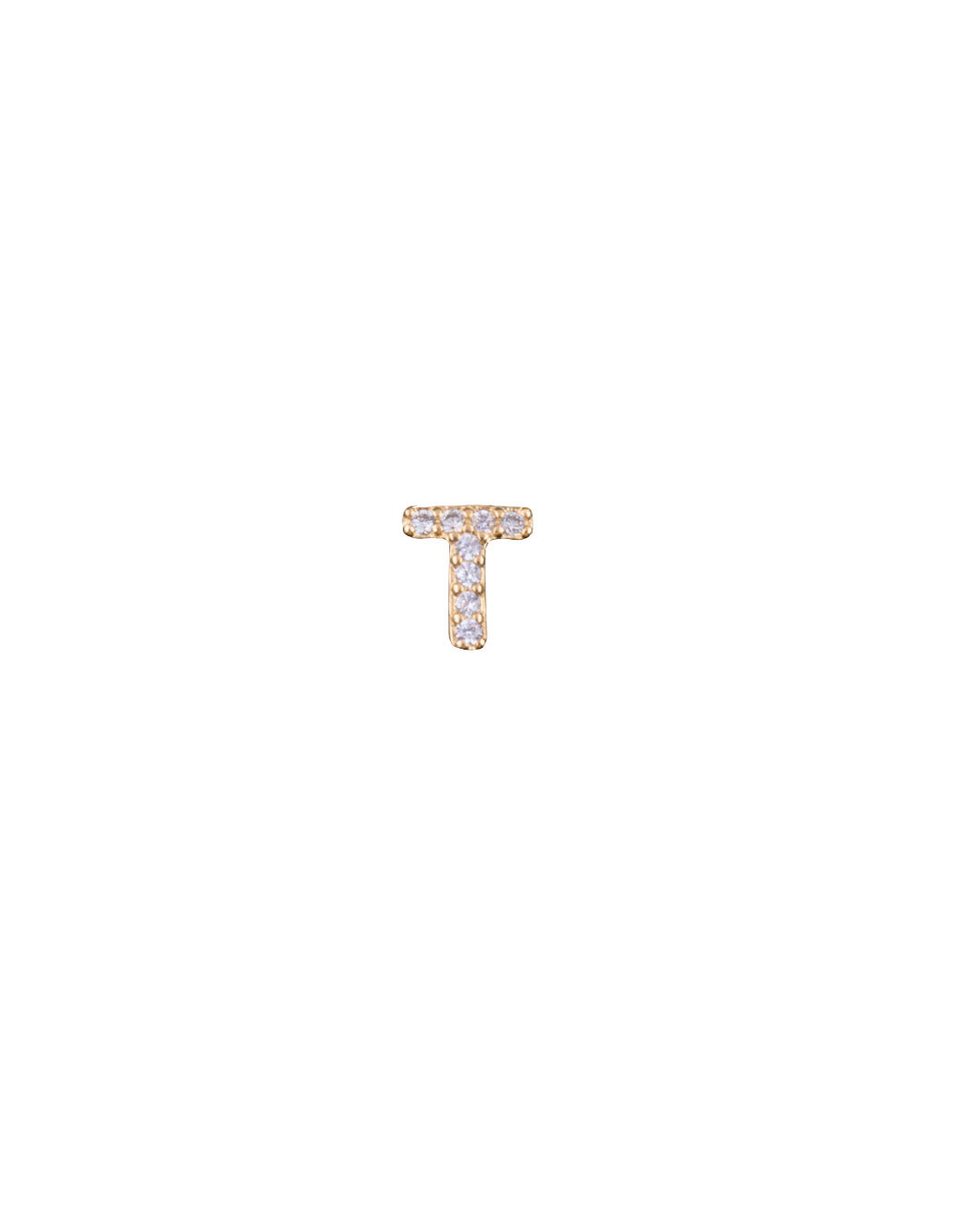 Gold Pavé Letter T
