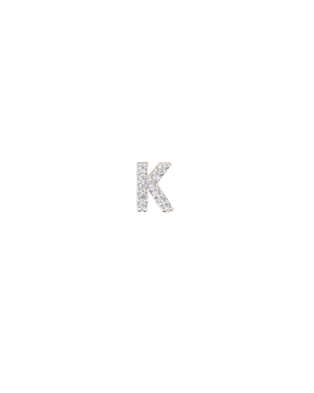 Silver Pavé Letter K
