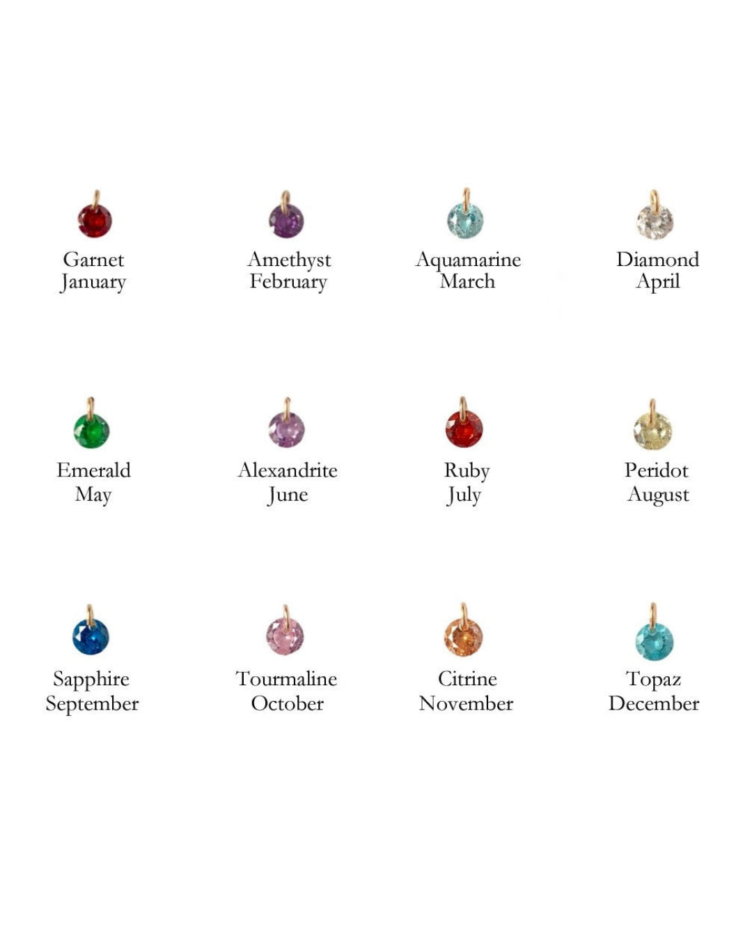 14k gold fill birthstone earring charms for hoops