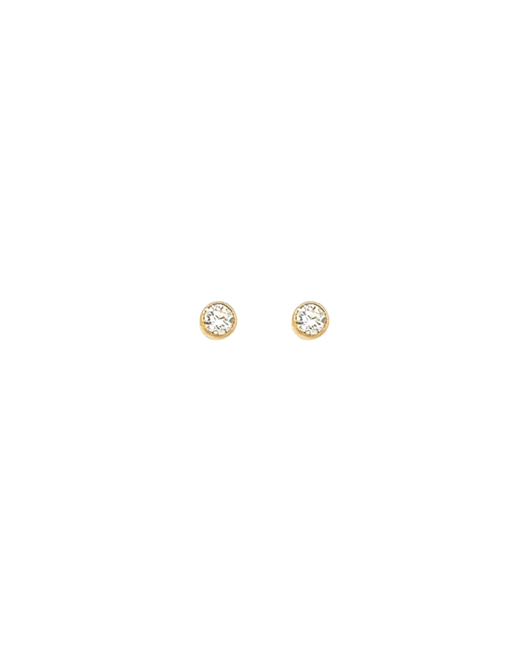 14k yellow gold fill trio trinity bezel stud earrings