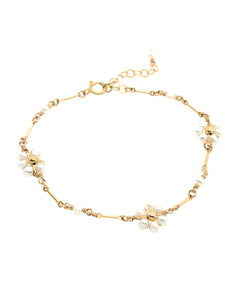 Gold Daisy Pearl Bracelet 