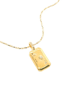 Gold Aries Constellation Zodiac Pendant on a Gold Necklace Chain