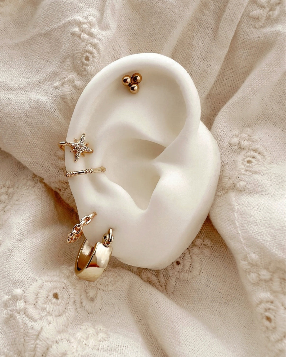Gold fill mini chunky hoops earrings